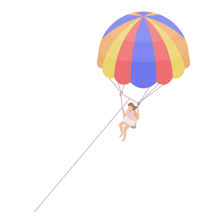 Parasailing icon. Isometric of parasailing vector icon for web design isolated on white backgroundのイラスト素材