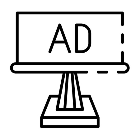 Ad billboard icon. Outline ad billboard vector icon for web design isolated on white backgroundのイラスト素材