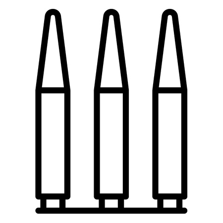 Gun bullet icon. Outline gun bullet vector icon for web design isolated on white backgroundのイラスト素材