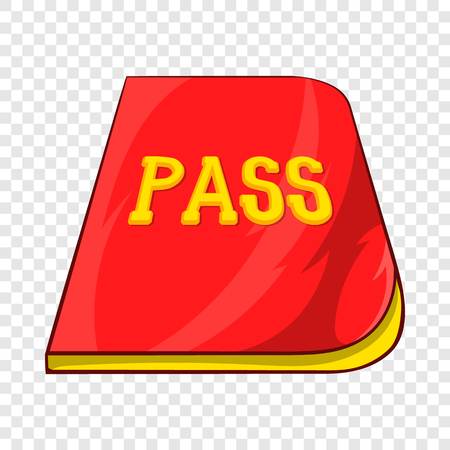 Red passport icon in cartoon style on a background for any web design のイラスト素材