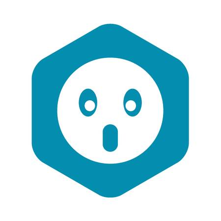 Frightened emoticon with open mouth iconのイラスト素材