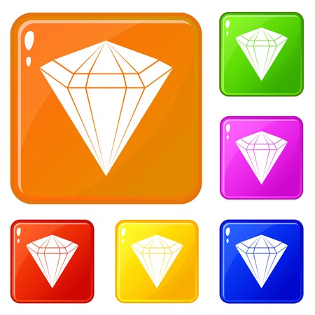 Diamond icons set vector colorのイラスト素材