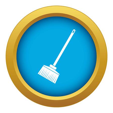 Broom icon blue vector isolatedのイラスト素材