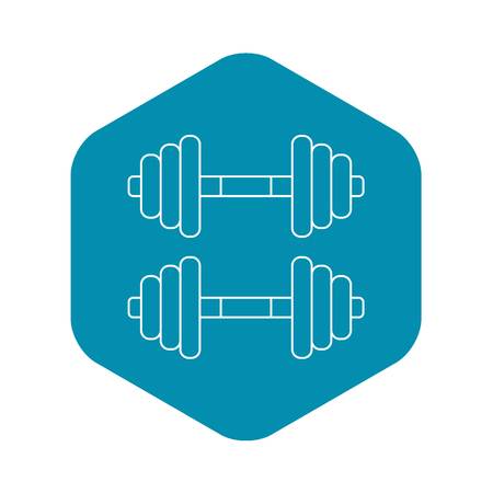 Dumbbell weights icon. Outline illustration of dumbbell weights vector icon for webのイラスト素材