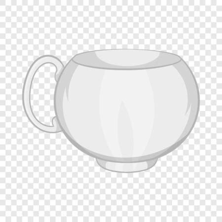 White tea cup icon, cartoon styleのイラスト素材