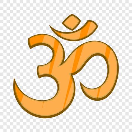 Hindu Om symbol icon in cartoon style on a background for any web designのイラスト素材
