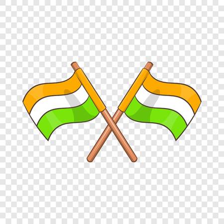 Two crossed flags of India icon in cartoon style on a background for any web designのイラスト素材
