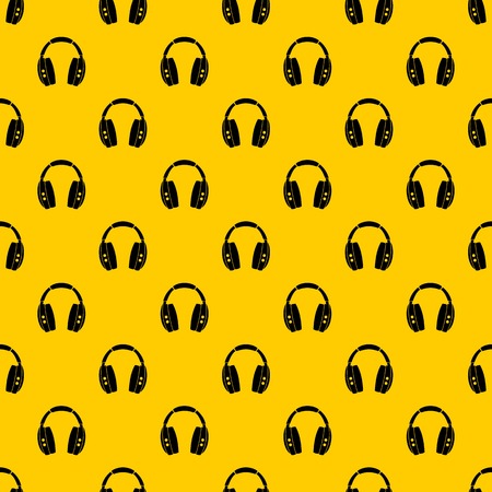 Headphones pattern seamless vector repeat geometric yellow for any designのイラスト素材