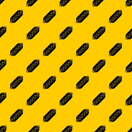 Bun and sausage pattern seamless vector repeat geometric yellow for any designのイラスト素材
