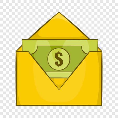 Dollar bills in yellow paper envelope iconのイラスト素材