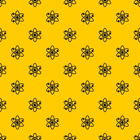Atom with electrons pattern seamless vector repeat geometric yellow for any designのイラスト素材