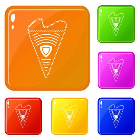 Pennant soccer icons set collection vector 6 color isolated on white backgroundのイラスト素材