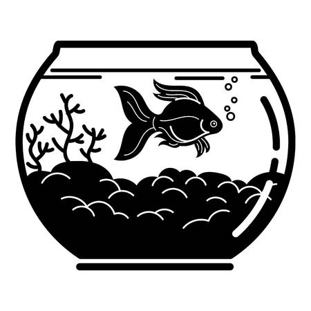 Goldfish aquarium icon. Simple illustration of goldfish aquarium vector icon for web design isolated on white backgroundのイラスト素材