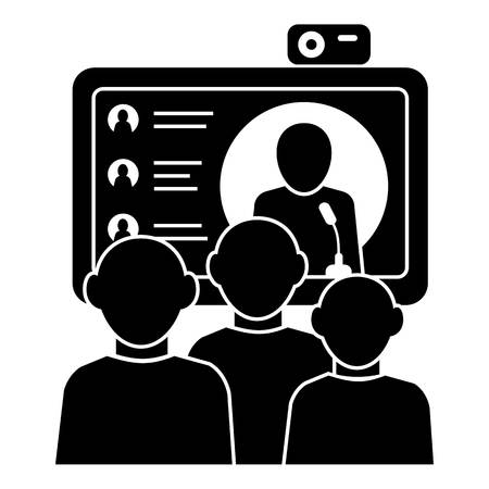 Webinar meeting icon. Simple illustration of webinar meeting vector icon for web design isolated on white backgroundのイラスト素材