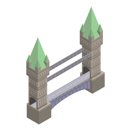 London bridge icon. Isometric of london bridge vector icon for web design isolated on white backgroundのイラスト素材