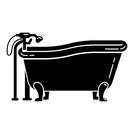 Retro bathtub icon, simple styleのイラスト素材