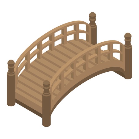 Park bridge icon. Isometric of park bridge vector icon for web design isolated on white backgroundのイラスト素材