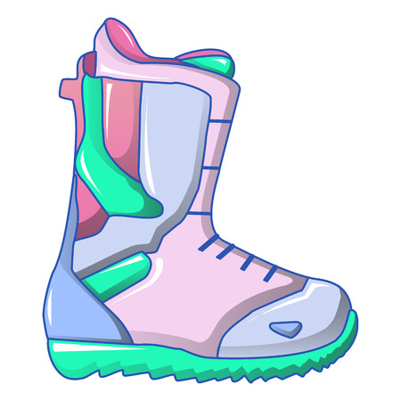 Ski boot icon. Cartoon of ski boot vector icon for web design isolated on white backgroundのイラスト素材