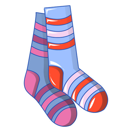 Winter socks icon. Cartoon of winter socks vector icon for web design isolated on white backgroundのイラスト素材