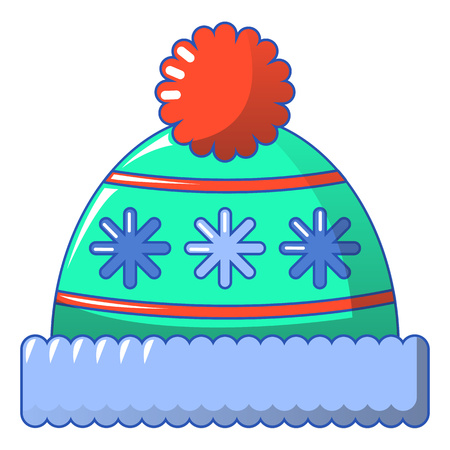 Winter beanie icon. Cartoon of winter beanie vector icon for web design isolated on white backgroundのイラスト素材