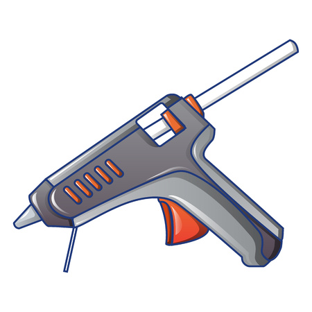 Hot pistol glue icon. Cartoon of hot pistol glue vector icon for web design isolated on white backgroundのイラスト素材