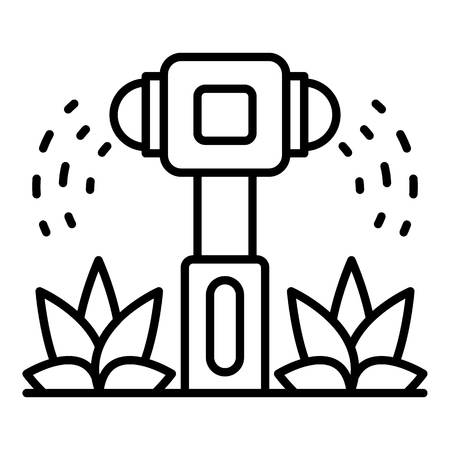 Irrigation sprinkler icon, outline styleのイラスト素材