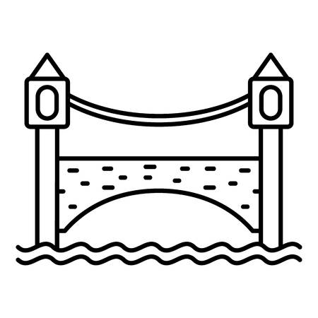 Brick bridge icon, outline styleのイラスト素材