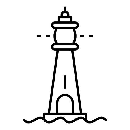 Glass lighthouse icon. Outline glass lighthouse vector icon for web design isolated on white backgroundのイラスト素材