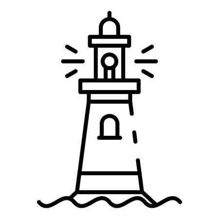 Stone lighthouse icon. Outline stone lighthouse vector icon for web design isolated on white backgroundのイラスト素材