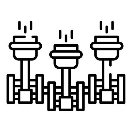 Motor piston icon. Outline motor piston vector icon for web design isolated on white backgroundのイラスト素材