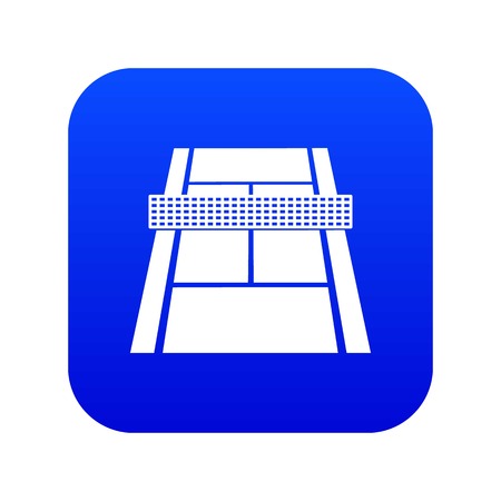Tennis court icon blue vector isolated on white backgroundのイラスト素材