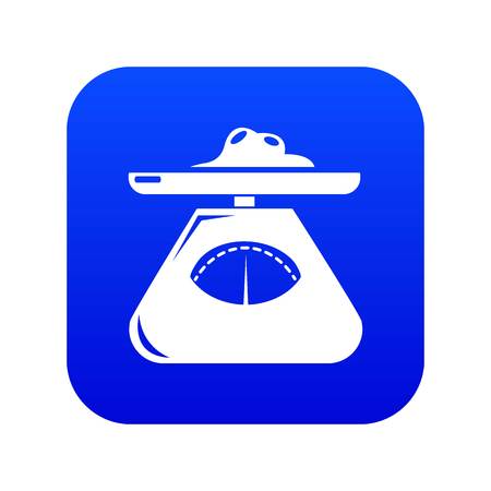 Kitchen scales icon blue vector isolated on white backgroundのイラスト素材