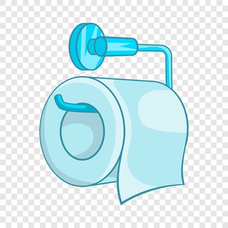 Toilet paper icon in cartoon style on a background for any web designのイラスト素材