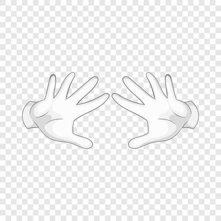 Magician hands in white gloves icon, cartoon styleのイラスト素材