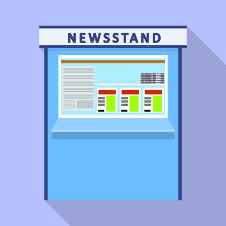 Newsstand kiosk icon. Flat illustration of newsstand kiosk vector icon for web designのイラスト素材