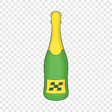 Bottle of champagne icon in cartoon style isolated on background for any web designのイラスト素材
