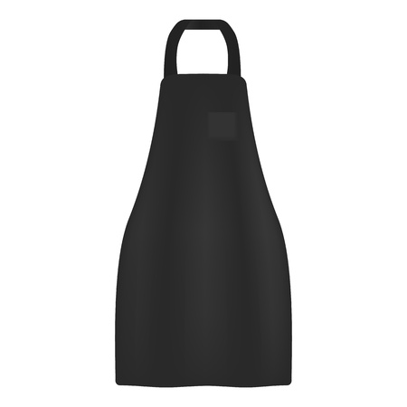 Black apron icon. Realistic illustration of black apron vector icon for web design isolated on white backgroundのイラスト素材