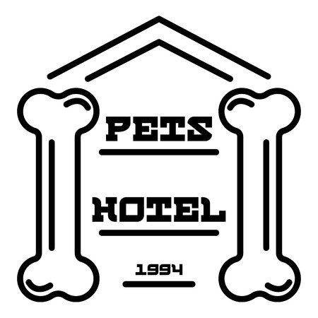 Pets dog hotel logo, outline styleのイラスト素材