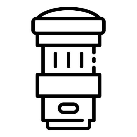 Removable camera lens icon. Outline removable camera lens vector icon for web design isolated on white backgroundのイラスト素材