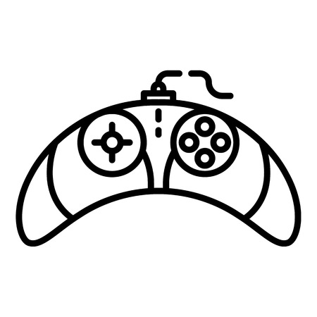 Video game controller icon. Outline video game controller vector icon for web design isolated on white backgroundのイラスト素材