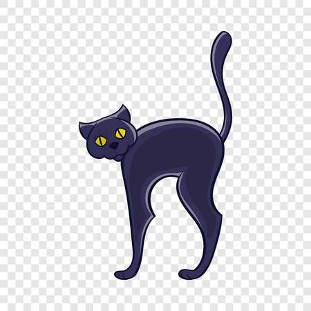 Halloween black cat icon in cartoon style isolated on background for any web designのイラスト素材