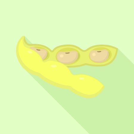 Open soybean icon, flat styleのイラスト素材