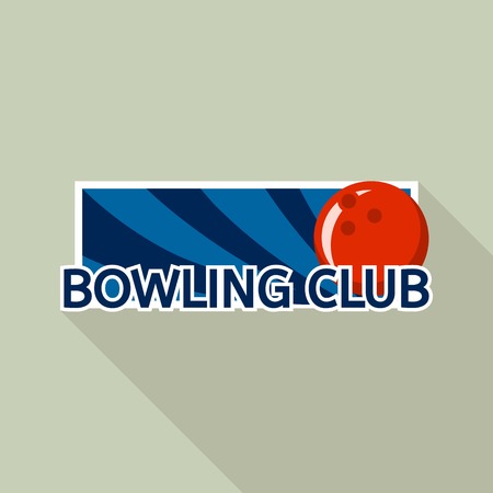 Bowling club logo, flat styleのイラスト素材