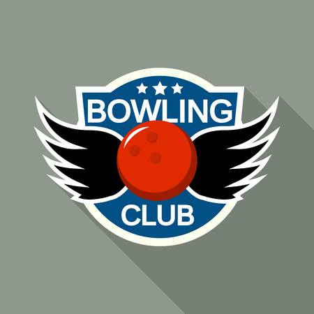 Wings bowling club logo, flat styleのイラスト素材
