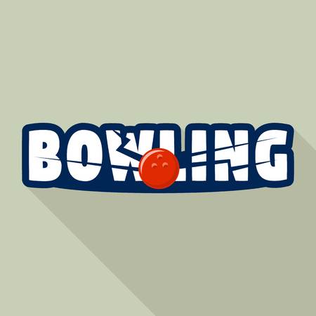 Bowling strike logo, flat styleのイラスト素材