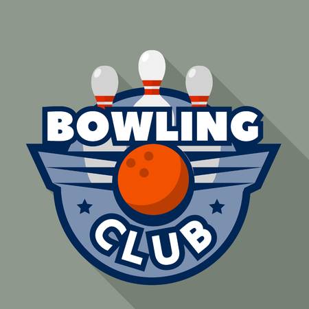 Bowling modern club logo, flat styleのイラスト素材
