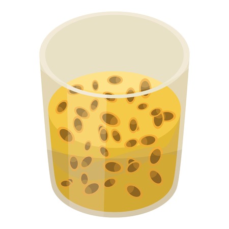 Maracuja juice icon, isometric styleのイラスト素材