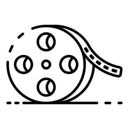 Cinema film roll icon, outline styleのイラスト素材