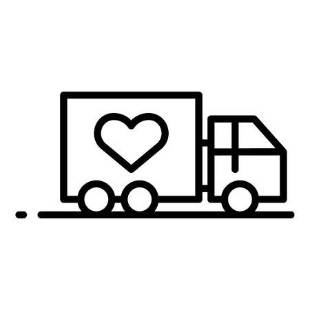 Volunteering truck icon, outline styleのイラスト素材