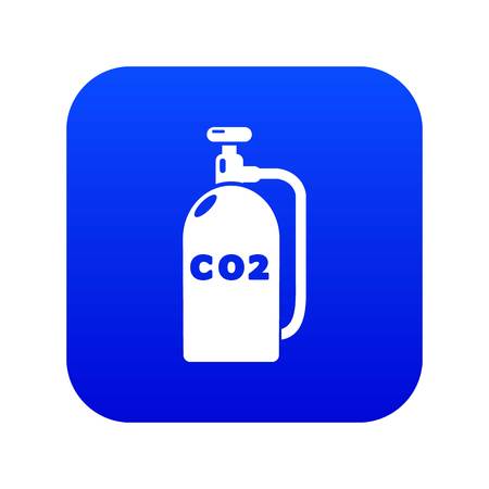 Paintball carbon dioxide canister icon blue vector isolated on white backgroundのイラスト素材